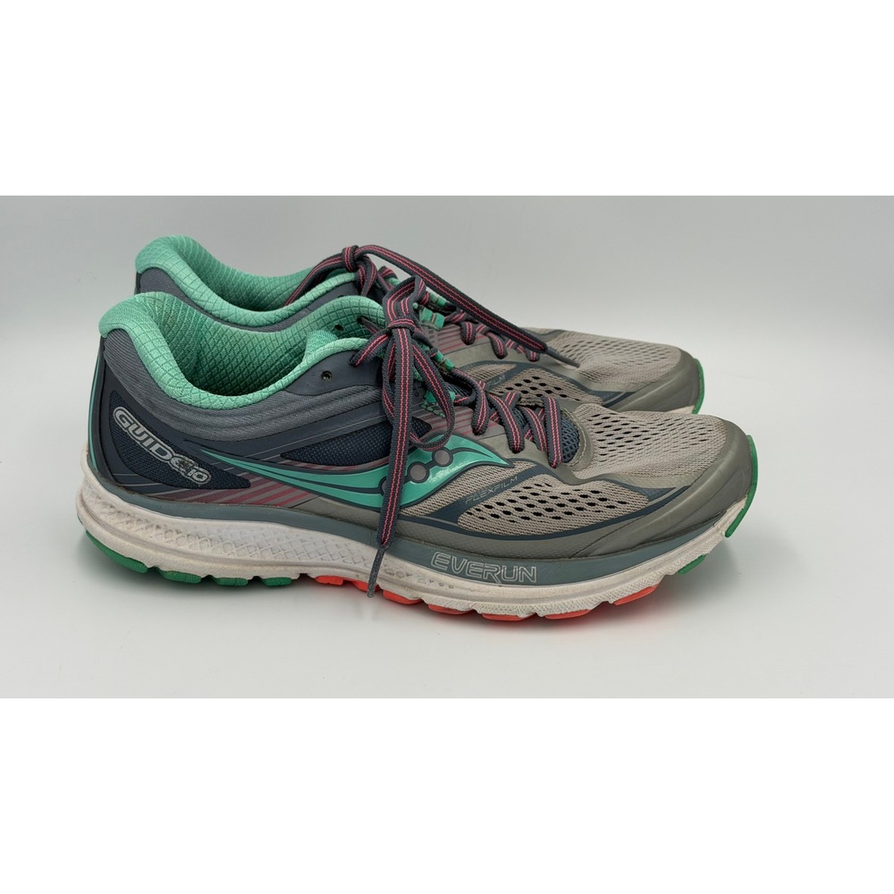 Saucony Guide 10 Running Shoes Womens 9 Grey Teal Everun Sneakers